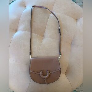 Zara Brown Leather Crossbody Bag